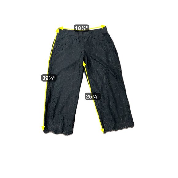 Isaac Mizrahi Live! Lace Cropped Pants Sz Large Petite Elastic Waist Whimsigoth - Picture 7 of 10